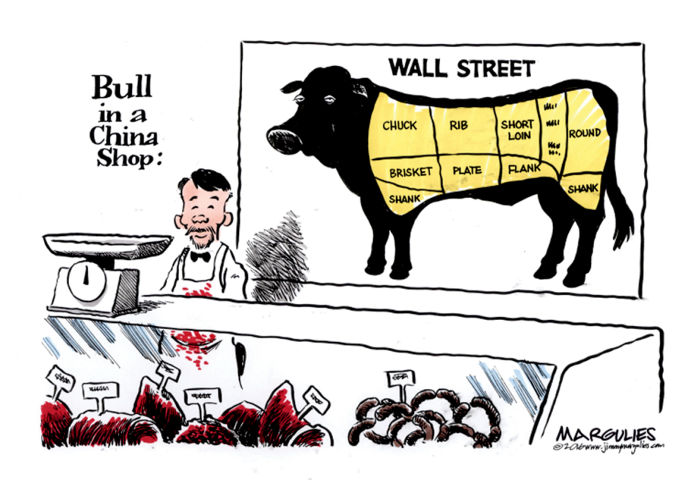 Wall Street and China's economy color
