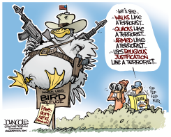QUACKS LIKE A TERRORIST  by John Cole