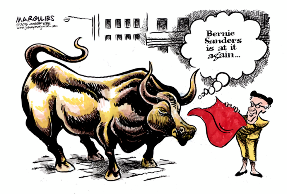 Bernie Sanders and Wall Street color