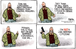 OBAMA GUN CONTROL  by Rick McKee