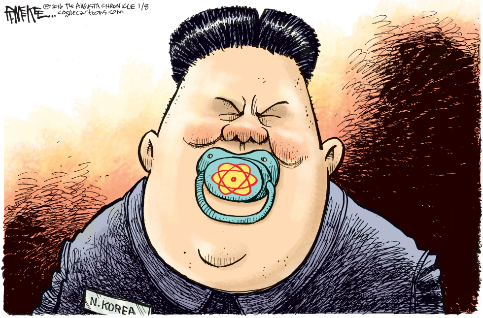  KIM JONG UN NUKE PACIFIER by Rick McKee