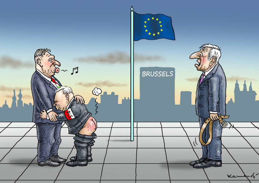 Orban and PiS- Kaczynski by Juncker