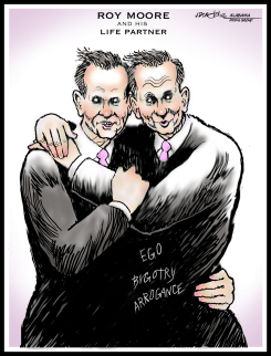 JUDGE ROY MOORE  HIS LIFE PARTNER by J.D. Crowe