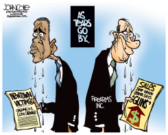 OBAMA SHEDS TEARS  by John Cole