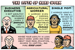 MYTH OF HARD WORK HORIZONTAL  by Andy Singer