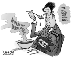 LOCAL NC  MCCRORY DINES WITH DUKE BW by John Cole