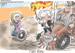 BERNIE FURY ROAD  by Pat Bagley