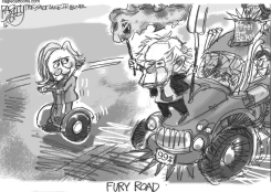 BERNIE FURY ROAD  by Pat Bagley