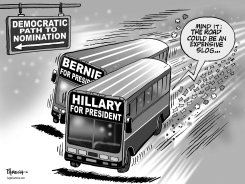 HILLARY AND BERNIE SANDERS by Paresh Nath
