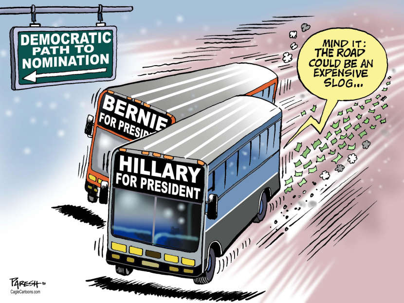 Hillary and Bernie Sanders COLOR
