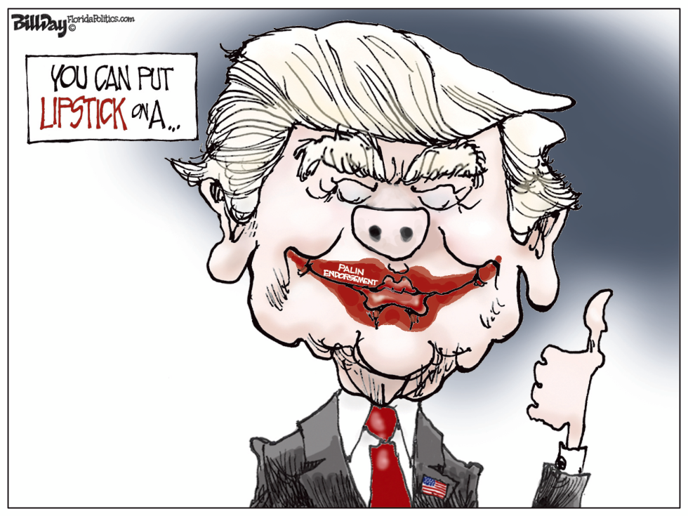 Donald Trump Lipstick on a Pig COLOR