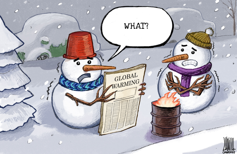 Global Warming and Snow Storm