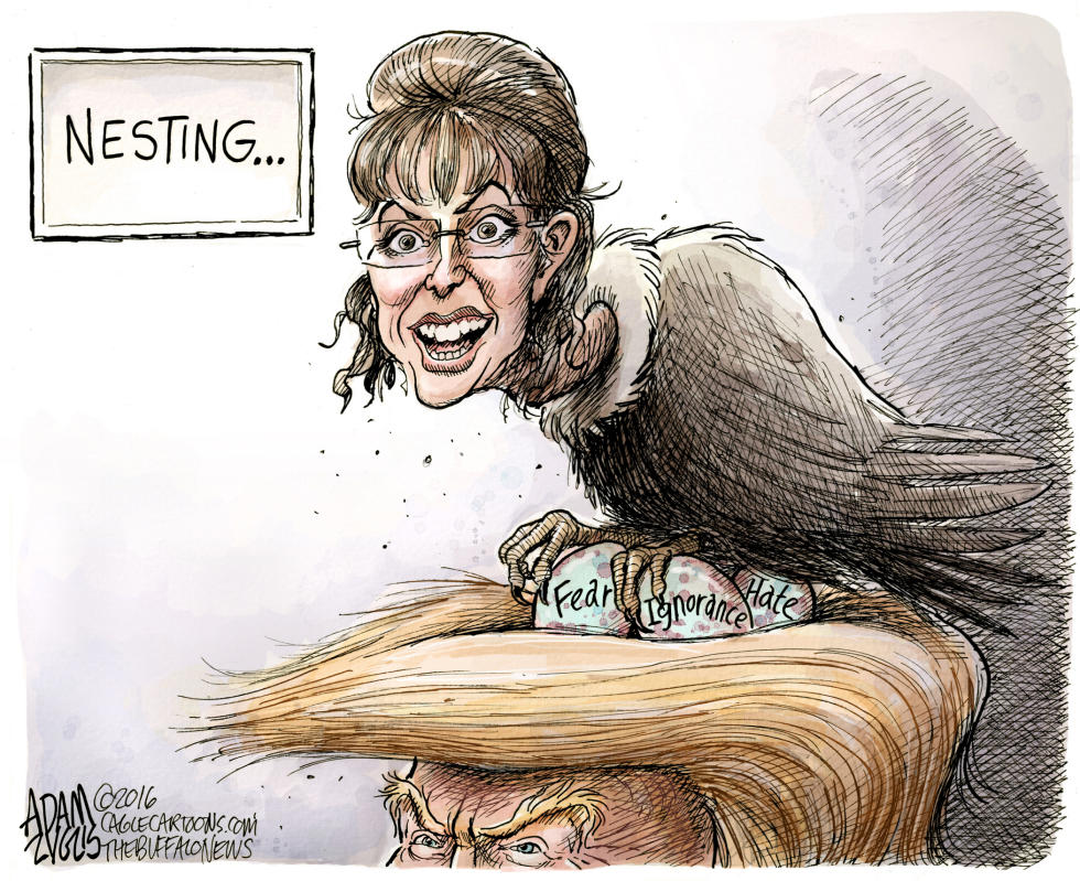  PALIN ENDORSES TRUMP by Adam Zyglis