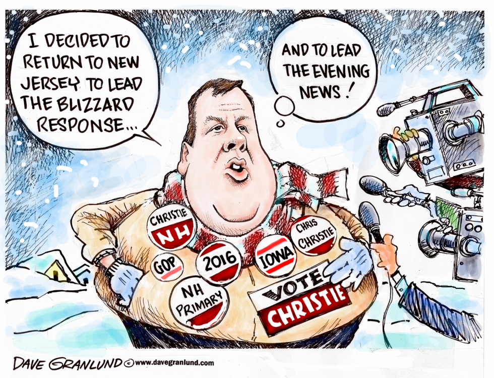  GOV CHRISTIE AND NJ BLIZZARD by Dave Granlund