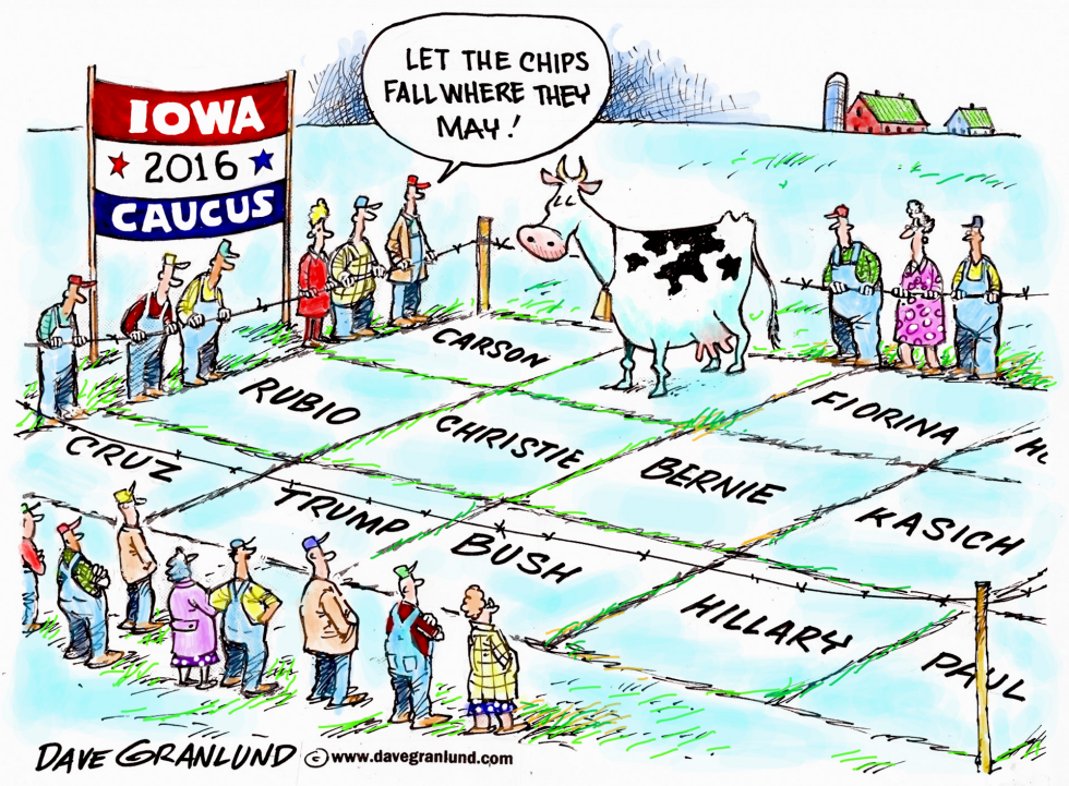  IOWA CAUCUS 2016 by Dave Granlund