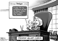 HILLARY HANDLES SECRETS by Nate Beeler