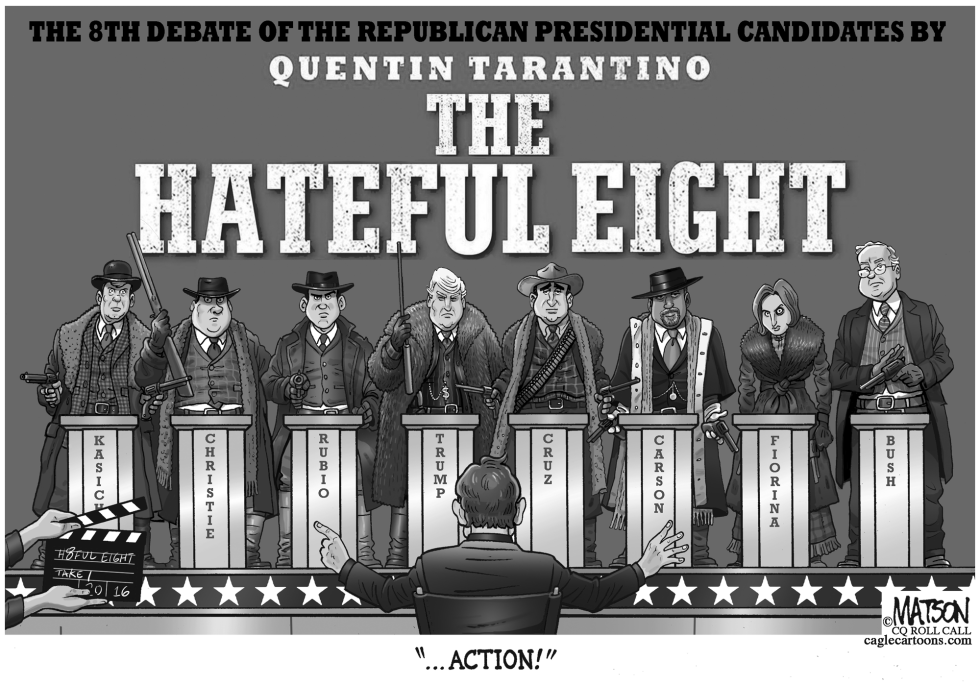  REPUBLICAN CANDIDATES DEBATE IN THE HATEFUL EIGHT by RJ Matson