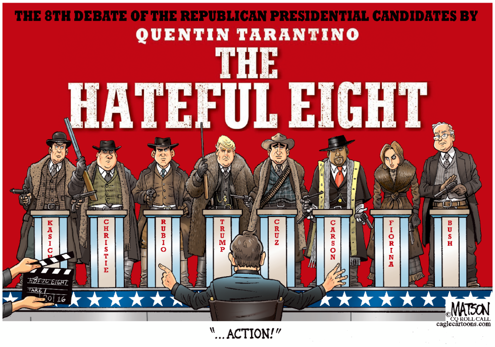 Republican Candidates Debate in The Hateful Eight-COLOR
