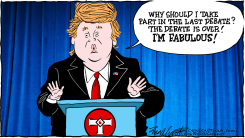 TRUMP NO DEBATE  by Bob Englehart