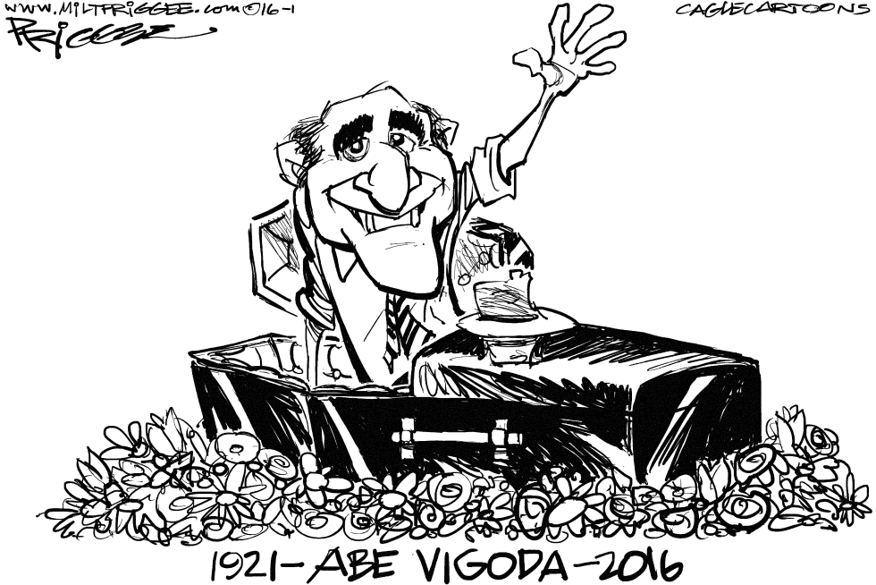  ABE VIGODA -RIP by Milt Priggee