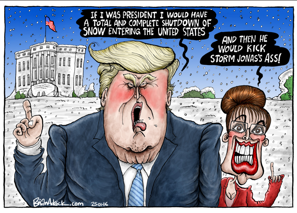 Trump, Palin and Storm Jonas
