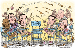 DONALD TRUMP SKIPS FOX NEWS DEBATE  by Daryl Cagle
