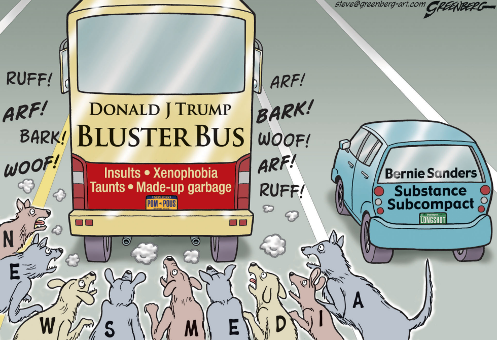 Trump bus attention