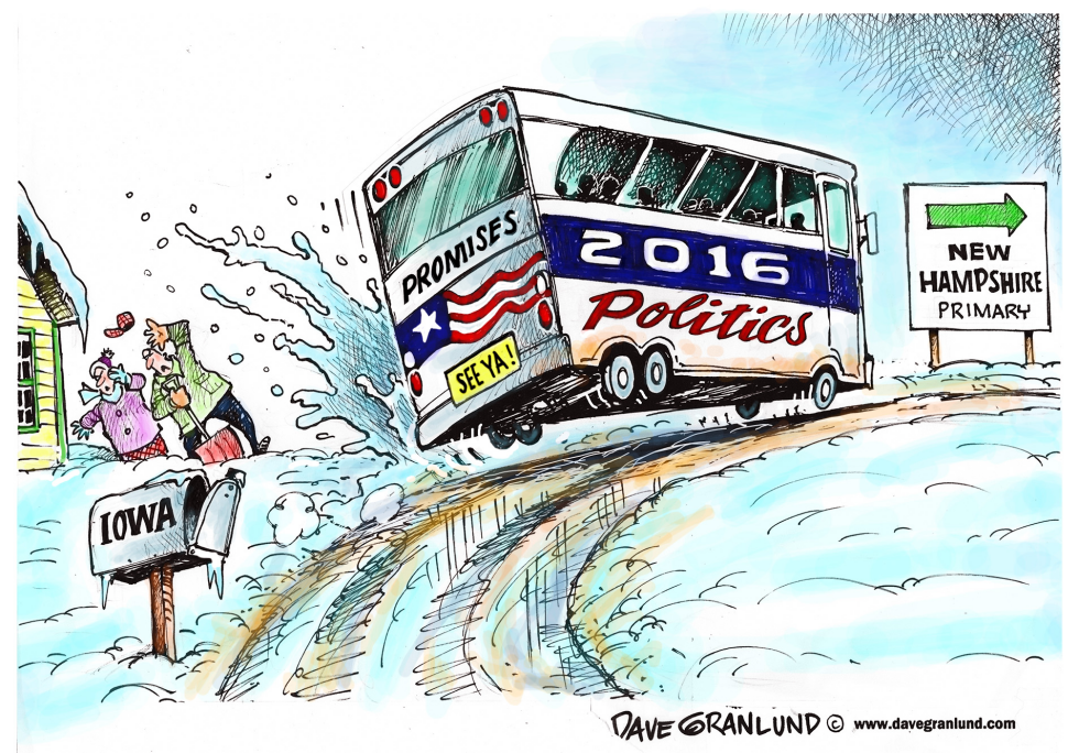  IOWA AFTER CAUCUSES by Dave Granlund