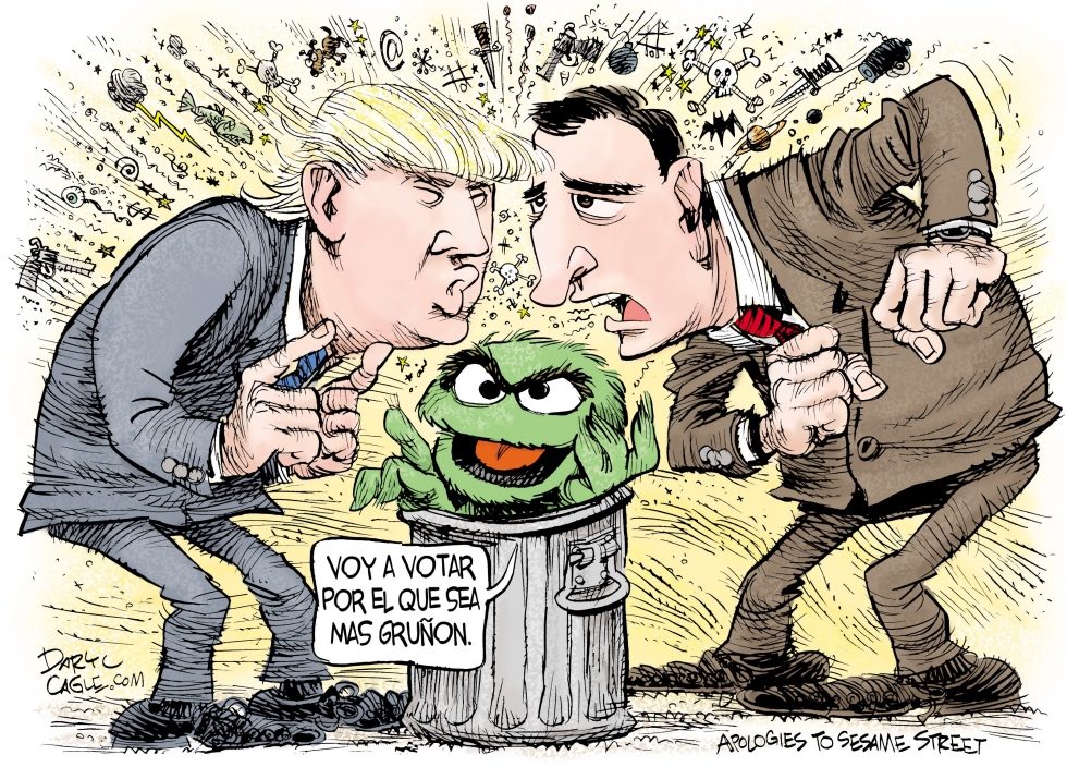  TRUMP, CRUZ Y OSCAR EL GRUñON  by Daryl Cagle