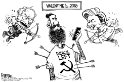 BERNIE HILLARY VALENTINES by Rick McKee