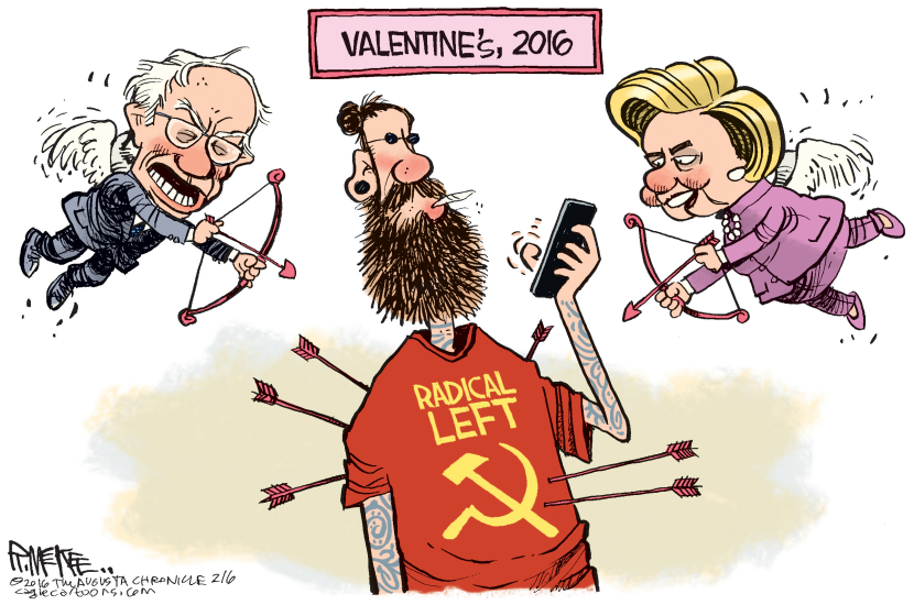 Bernie Hillary Valentines COLOR