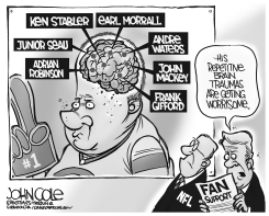NFL FANS AND CTE BW by John Cole