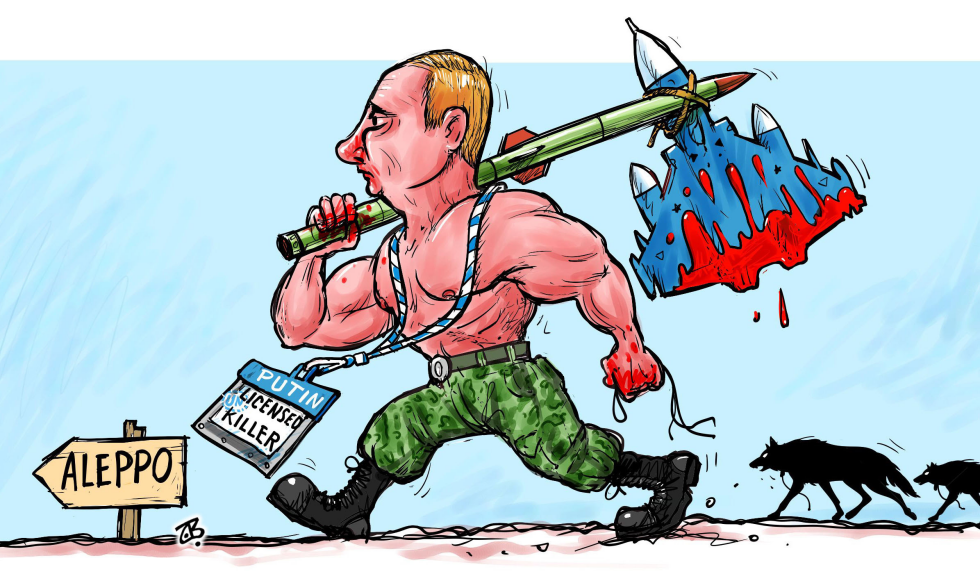  PUTIN IN SYRIA by Emad Hajjaj