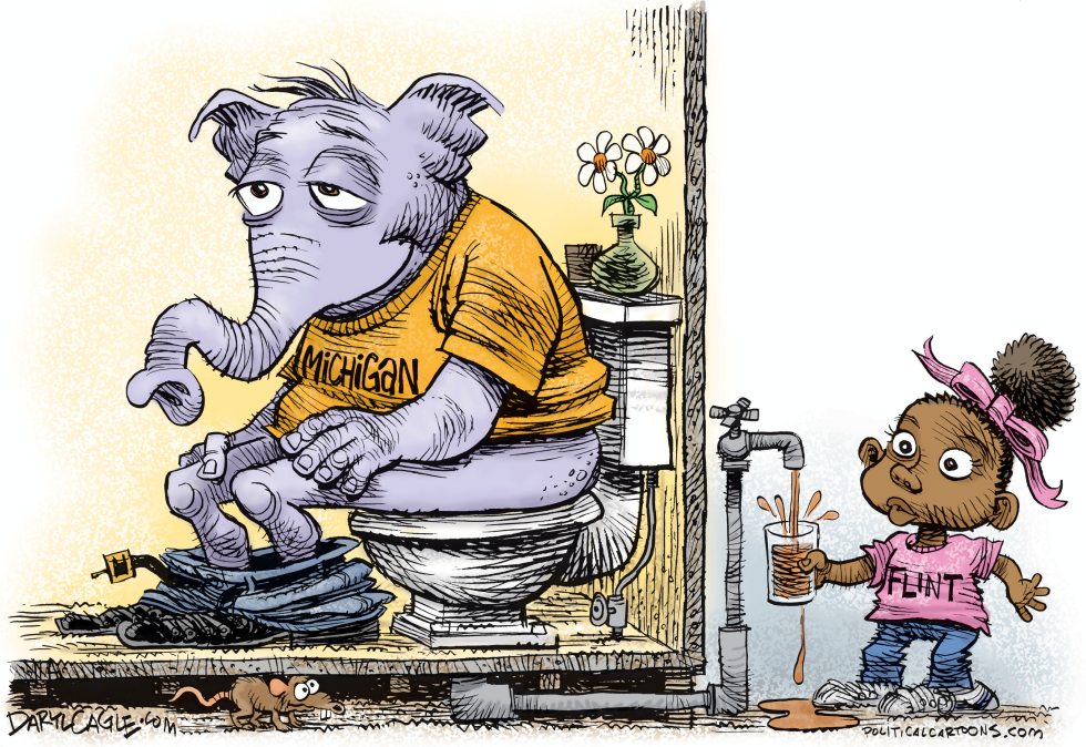  REPUBLICANOS EN FLINT MICHIGAN Y EL AGUA  by Daryl Cagle