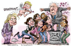 BERNIE AND HILLARY VALENTINE  by Daryl Cagle