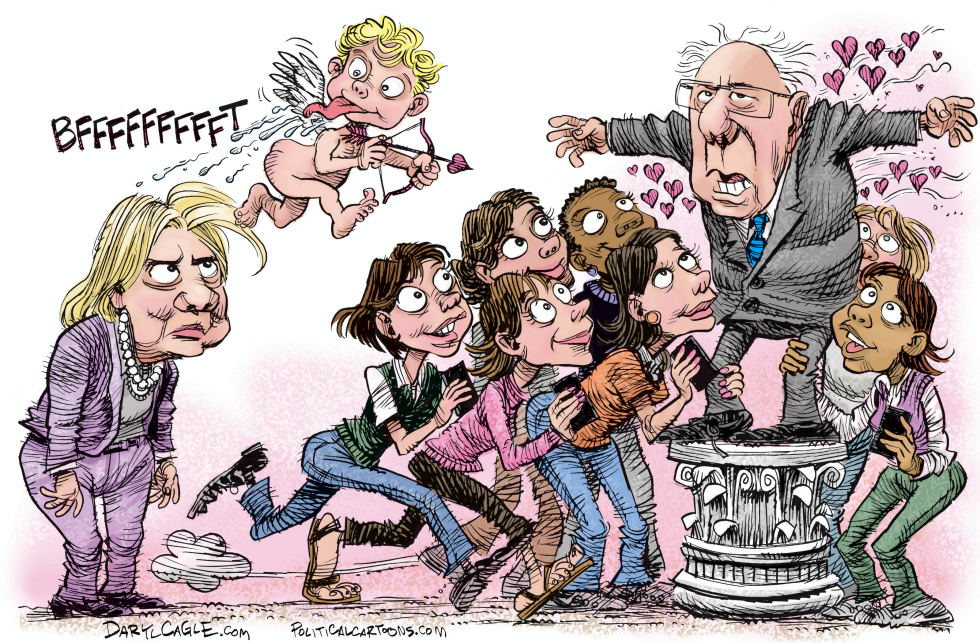  BERNIE AND HILLARY VALENTINE by Daryl Cagle