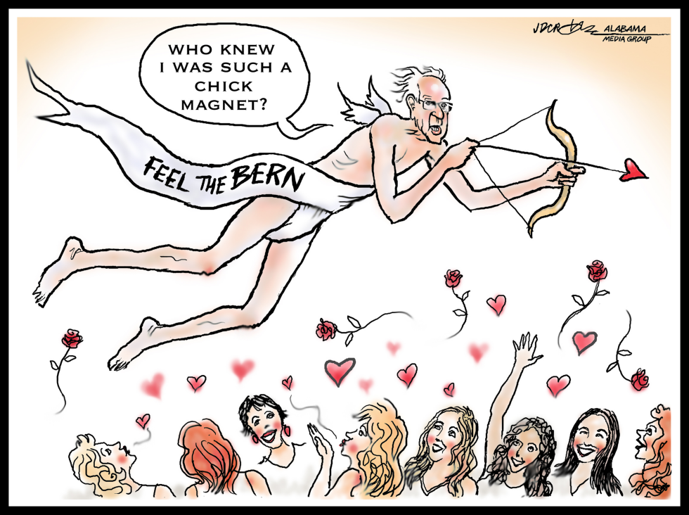 Bernie Cupid feeling the love of young women