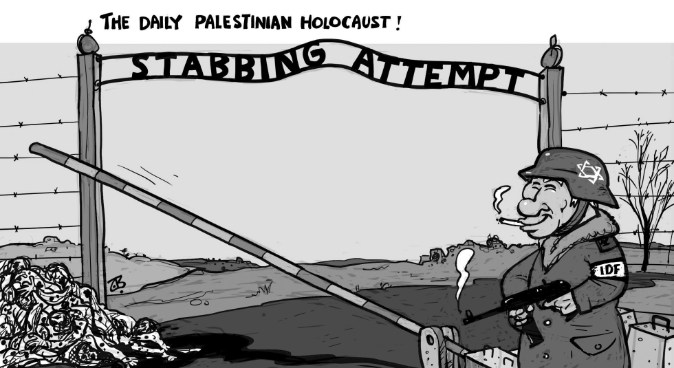 The daily Palestinian Holocaust BW