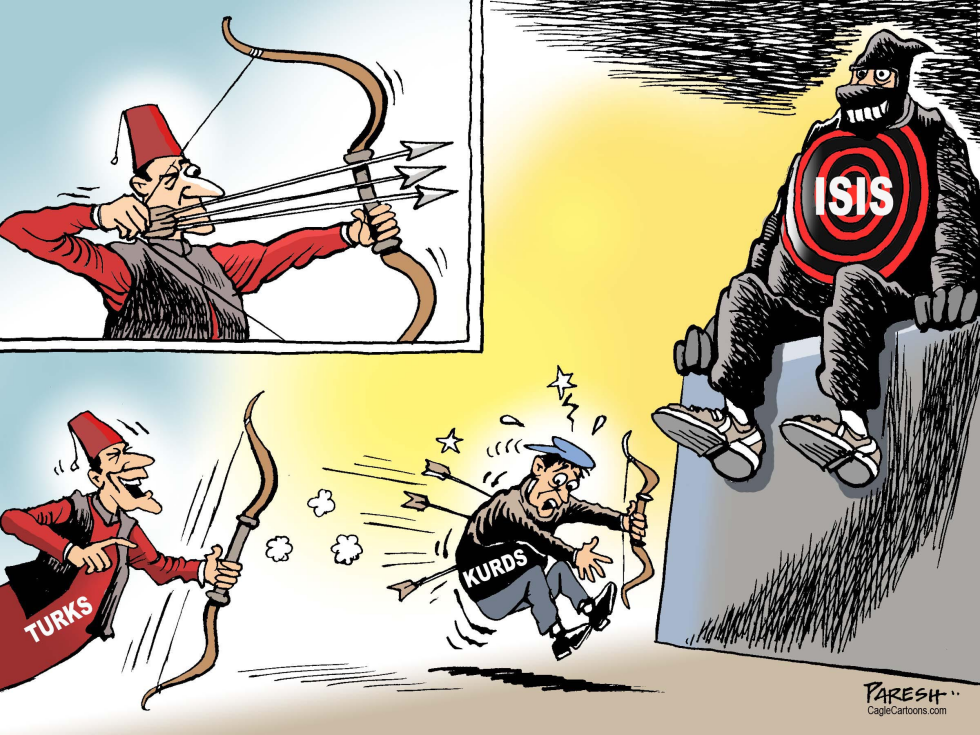 Turks hit Kurds COLOR