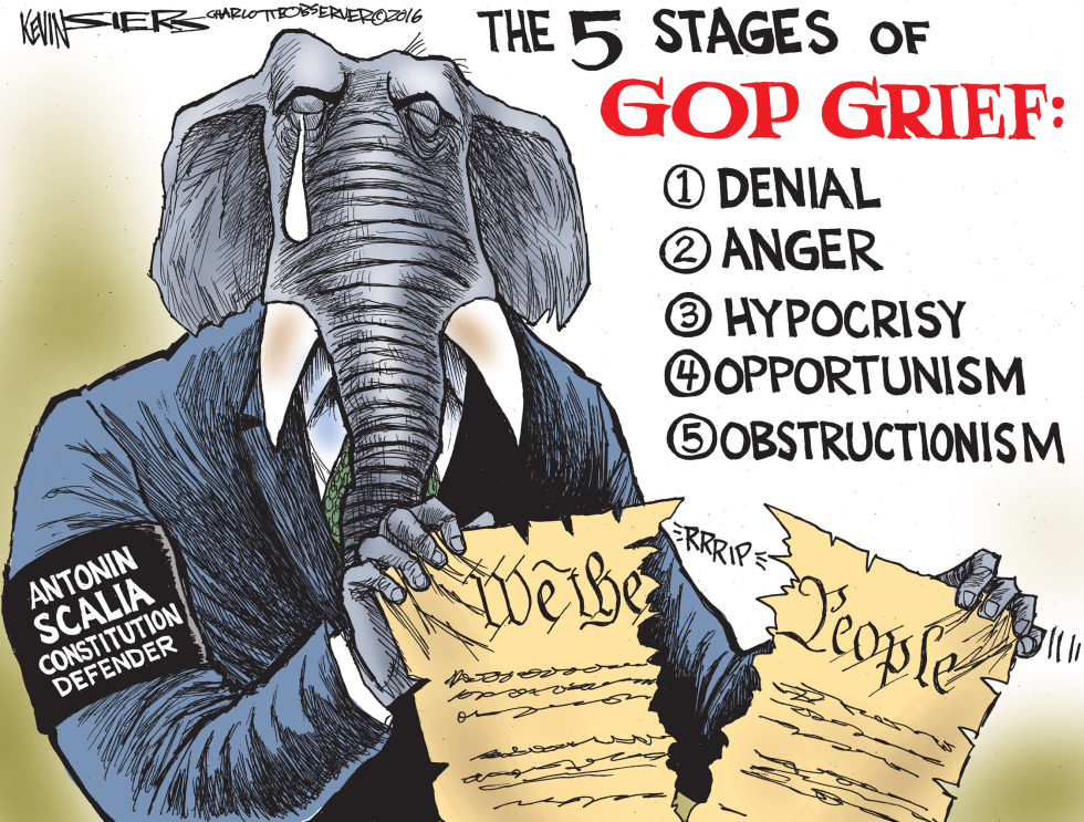 5 STAGES OF GOP GRIEF by Kevin Siers