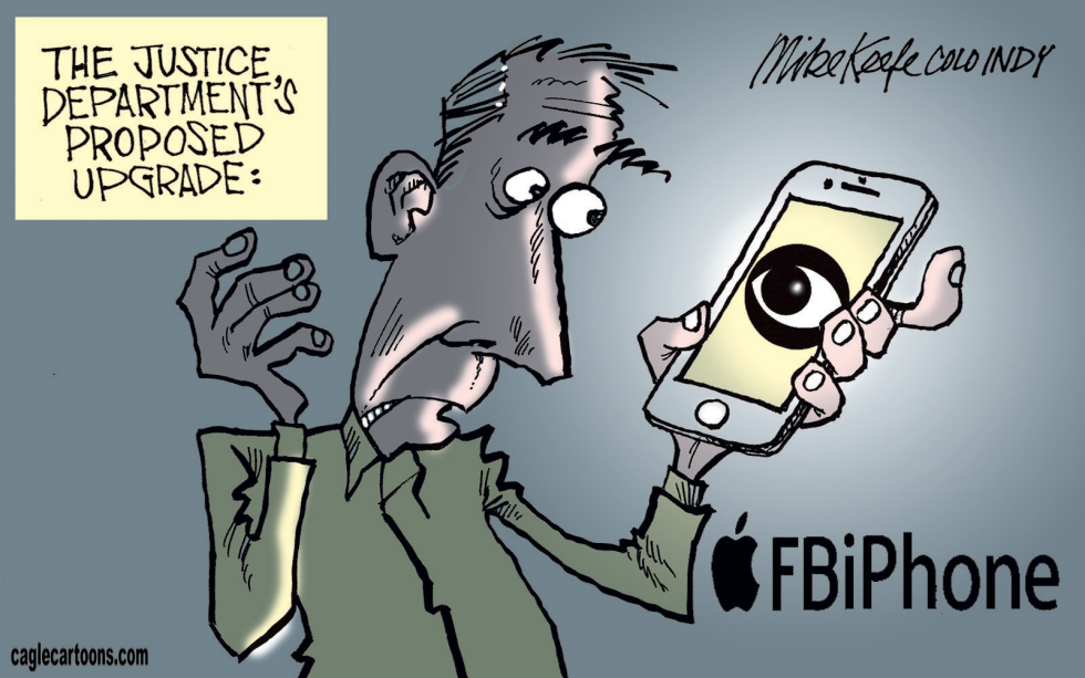  FBI VS APPLE by Mike Keefe