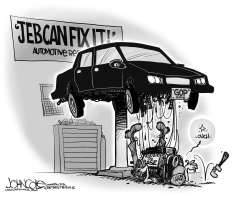 JEB CAN'T FIX IT BW by John Cole