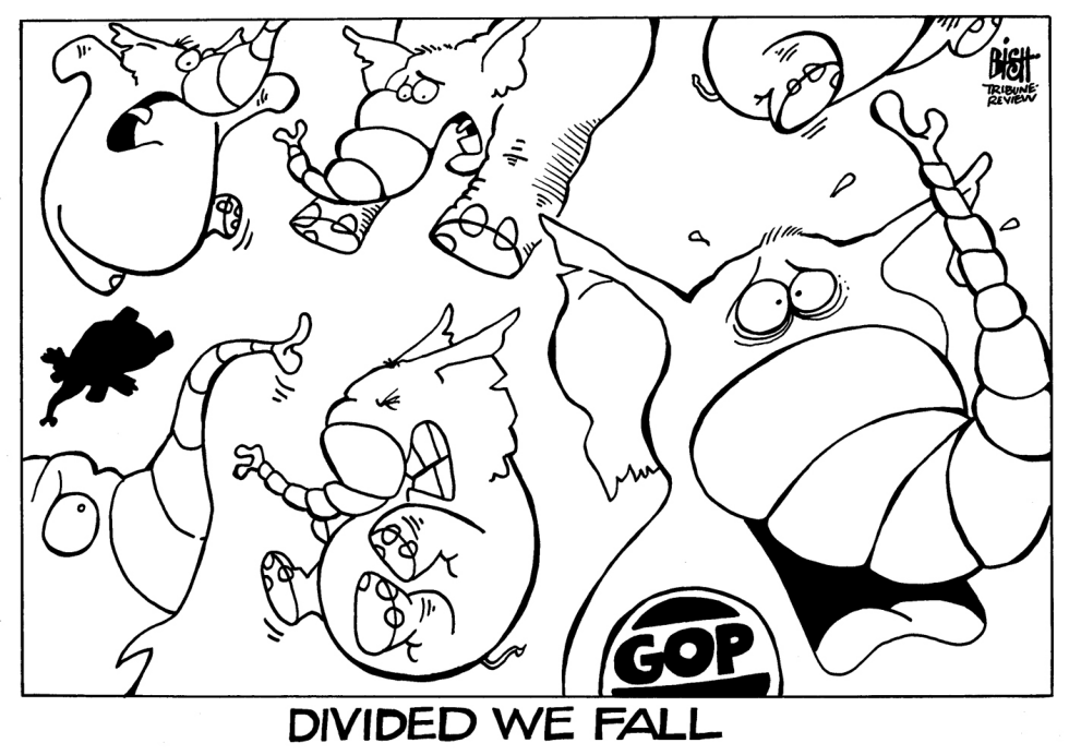 GOP-DIVIDED THEY FALL, B/W
