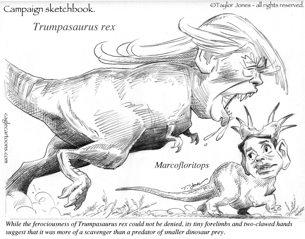  CAMPAIGN SKETCHBOOK - GOP DINOSAURS by Taylor Jones