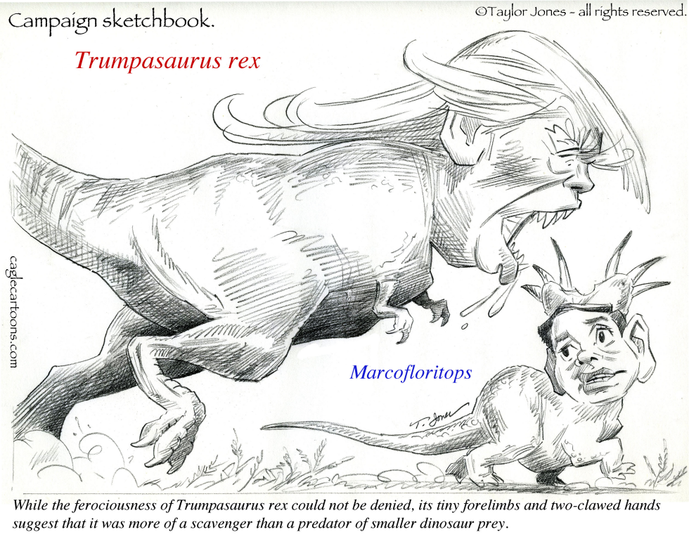 Campaign sketchbook - GOP dinosaurs - COLOR