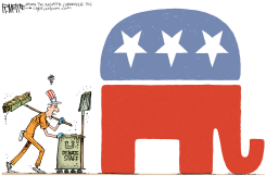 GOP DEBATE MESS  by Rick McKee