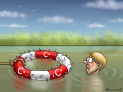 TURKEY HELPS ANGELA MERKEL by Marian Kamensky