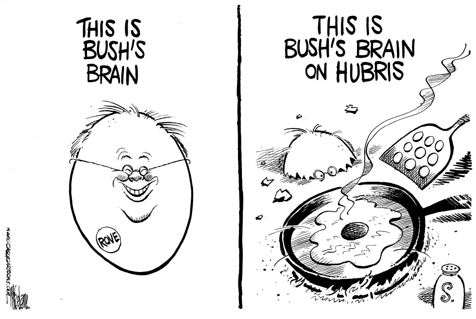  BUSH BRAIN ON HUBRIS by Mike Lane