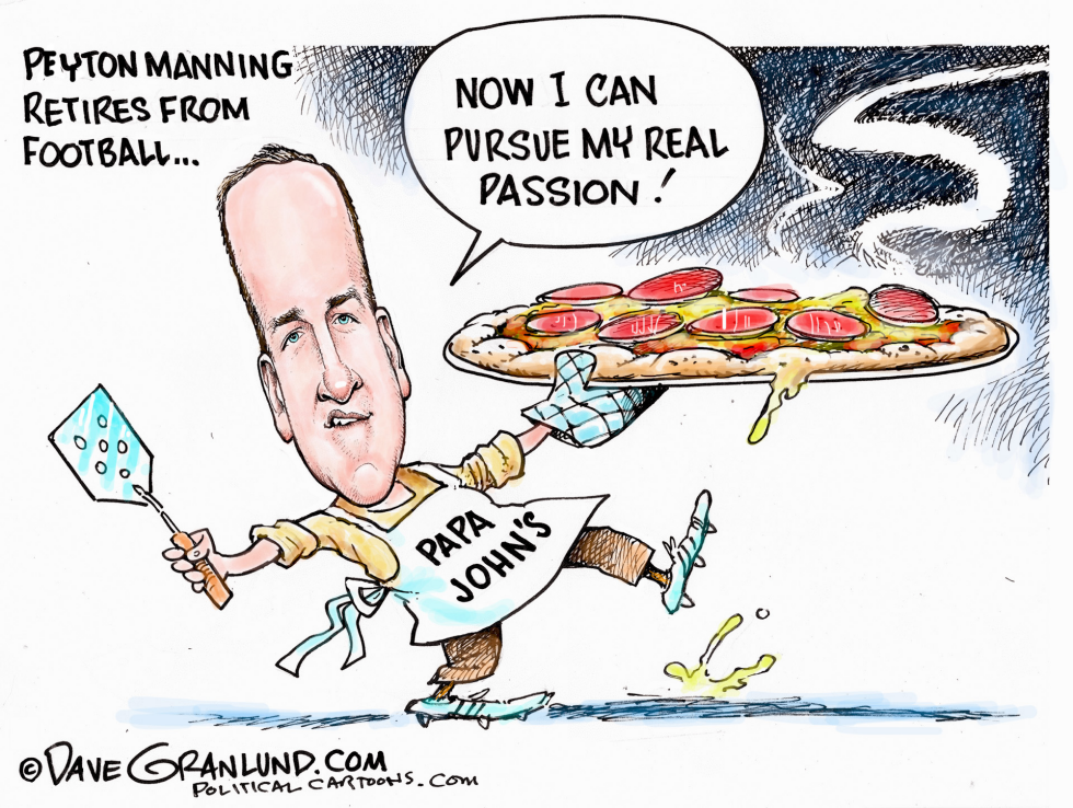  CORRECT PEYTON MANNING RETIRES by Dave Granlund