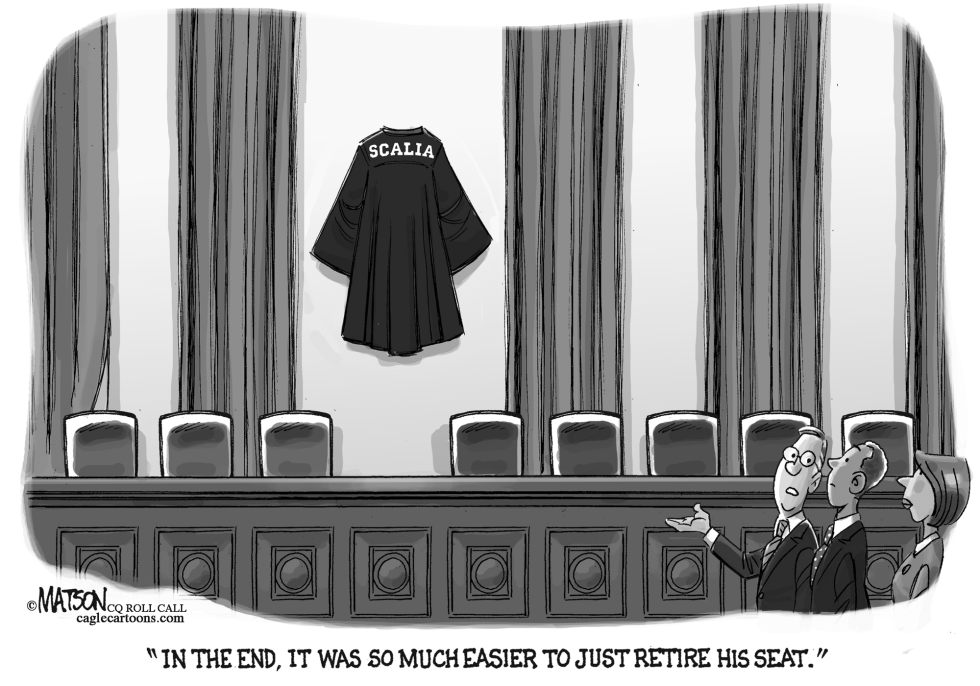  CONGRESS DECIDES TO RETIRE JUSTICE SCALIA'S SEAT by RJ Matson